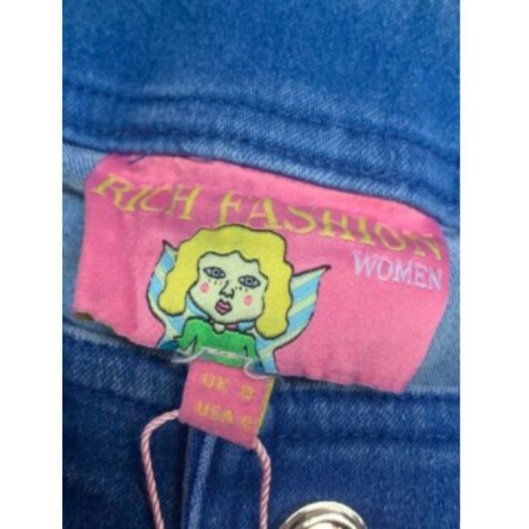 Rich Fashion Womens Wide Leg Straight Jeans Size 6 - Picture 6 of 7